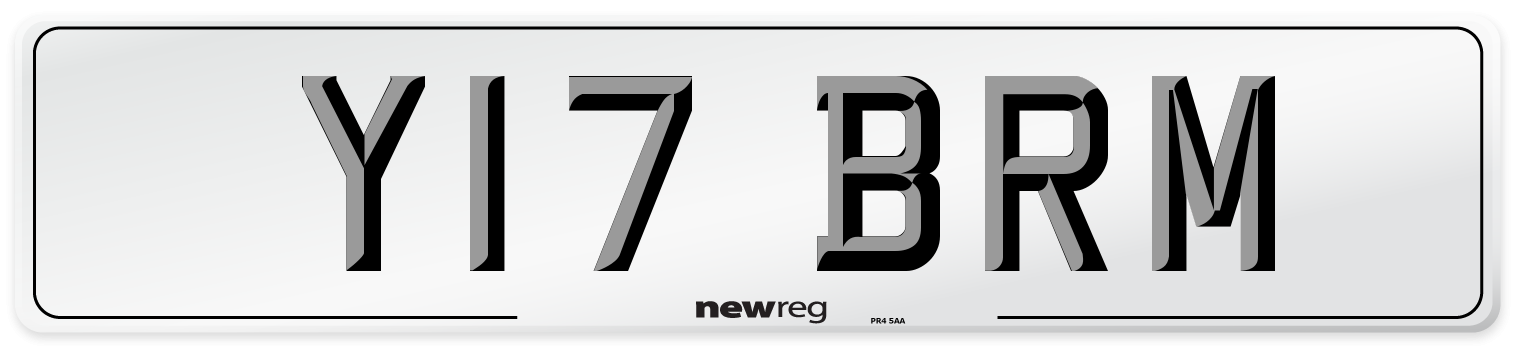 Y17 BRM Front Number Plate