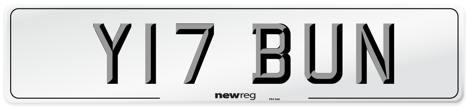 Y17 BUN Front Number Plate