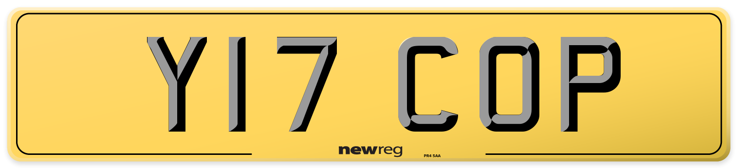 Y17 COP Rear Number Plate