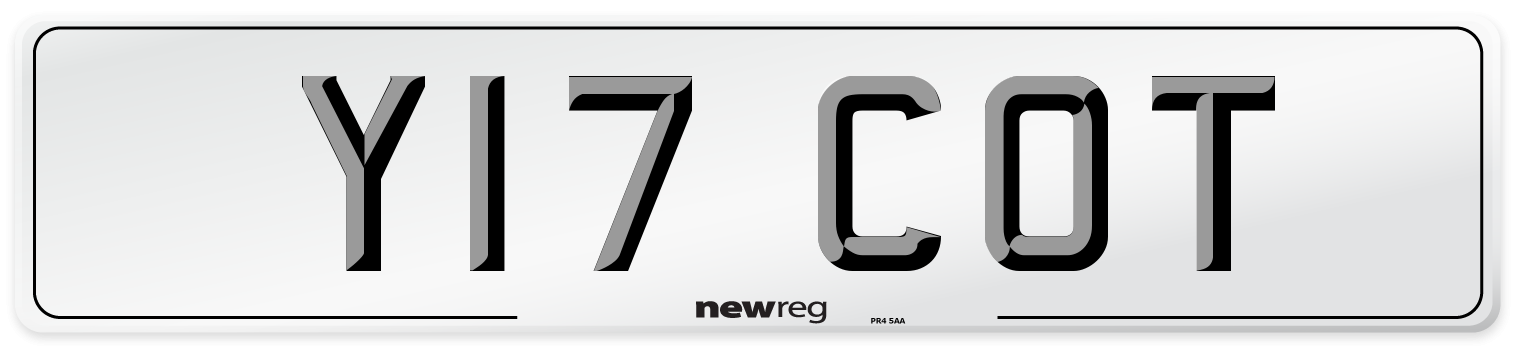 Y17 COT Front Number Plate