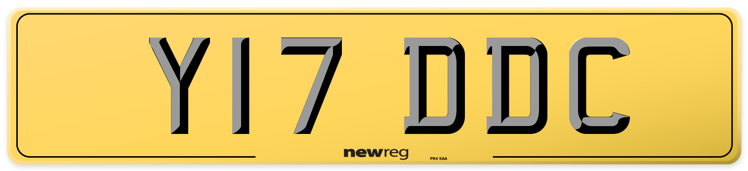 Y17 DDC Rear Number Plate