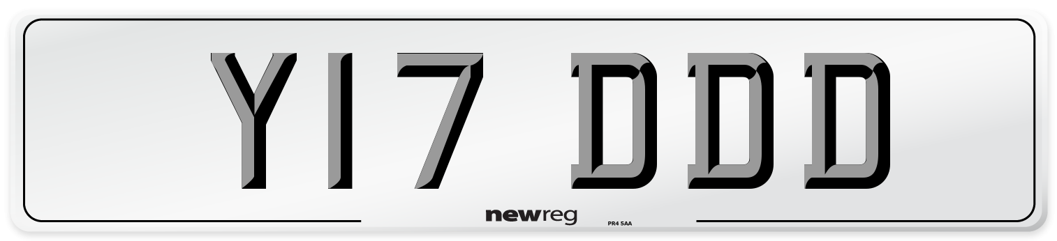 Y17 DDD Front Number Plate