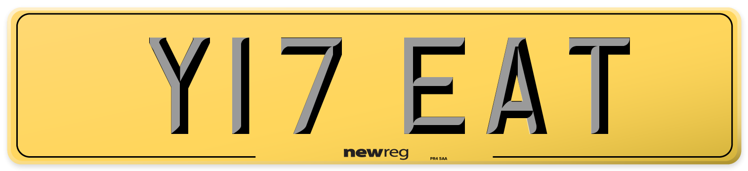 Y17 EAT Rear Number Plate