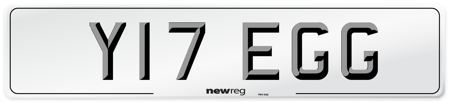 Y17 EGG Front Number Plate