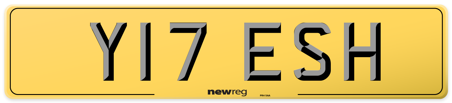 Y17 ESH Rear Number Plate