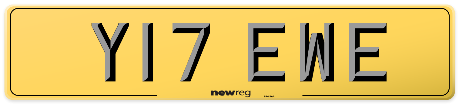Y17 EWE Rear Number Plate