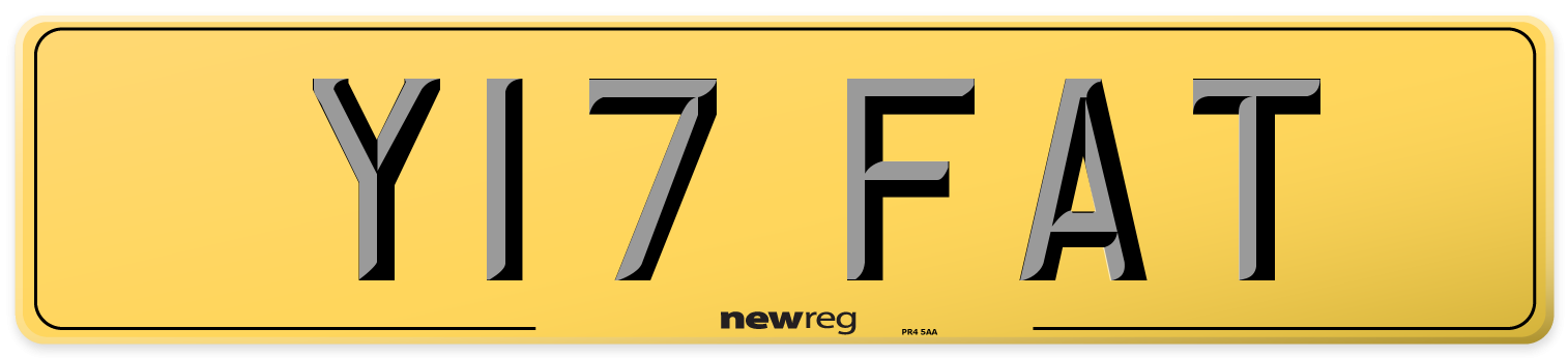 Y17 FAT Rear Number Plate