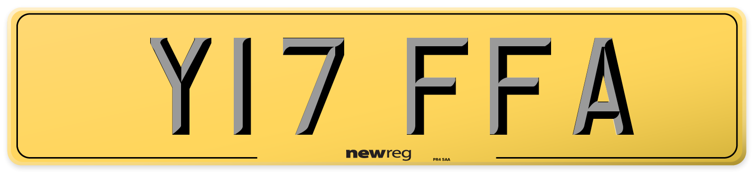 Y17 FFA Rear Number Plate