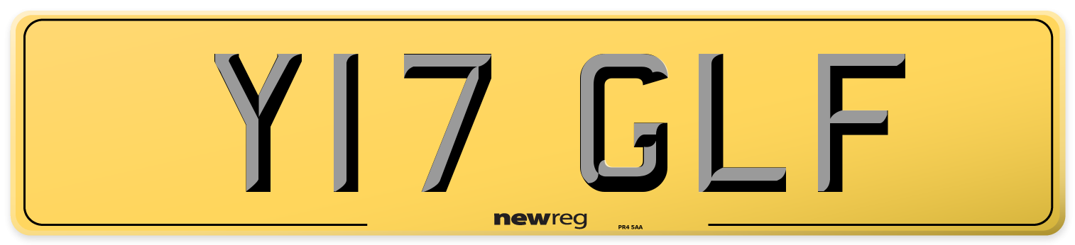 Y17 GLF Rear Number Plate
