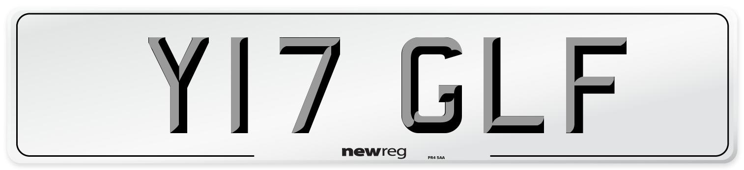 Y17 GLF Front Number Plate