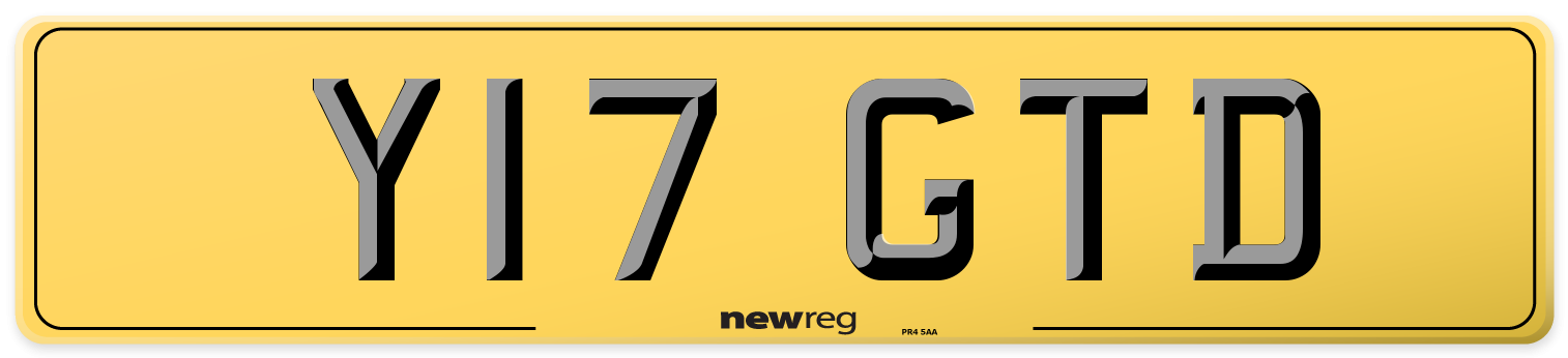 Y17 GTD Rear Number Plate