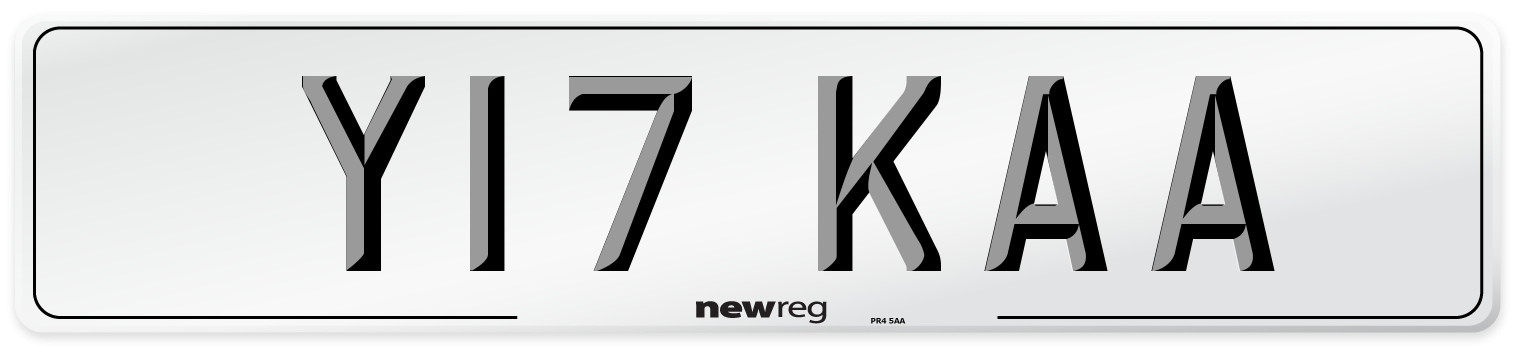 Y17 KAA Front Number Plate