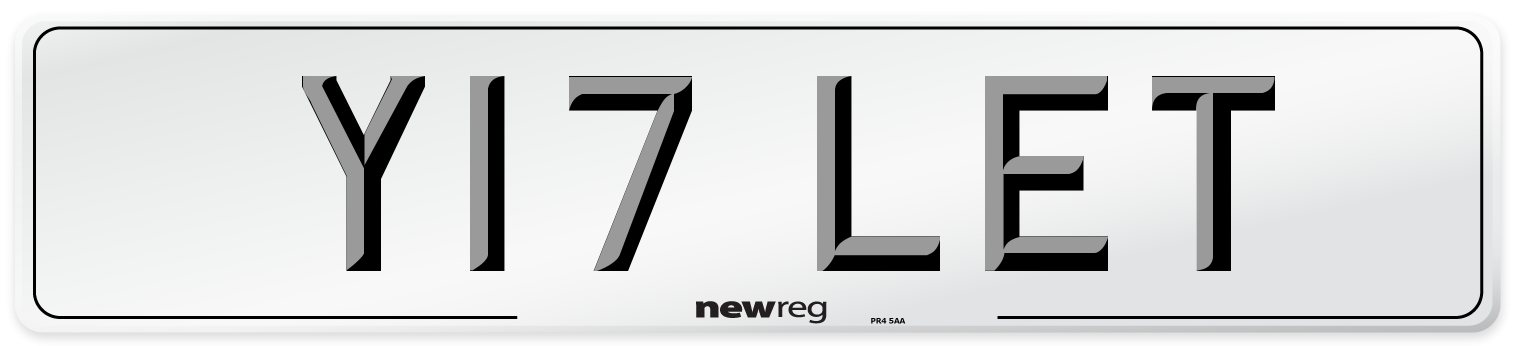 Y17 LET Front Number Plate