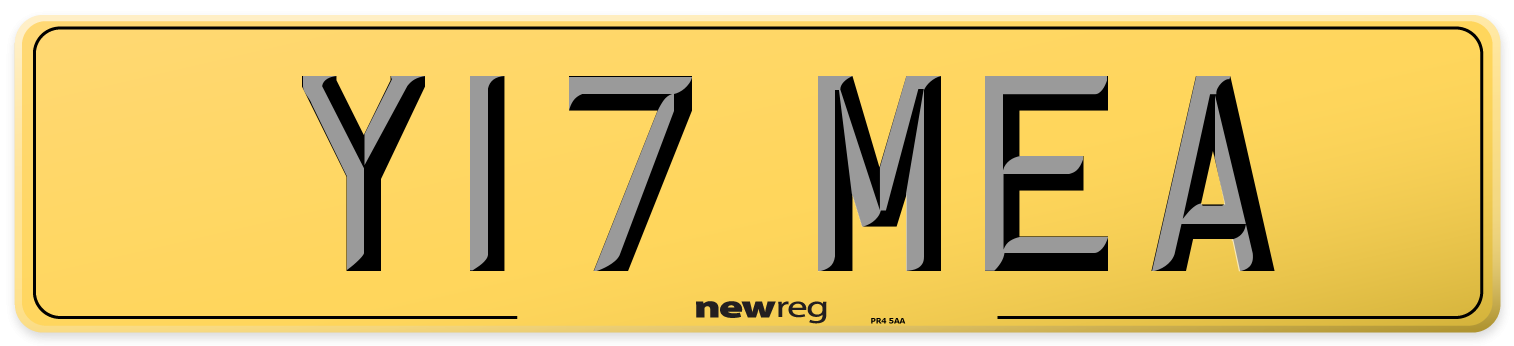 Y17 MEA Rear Number Plate
