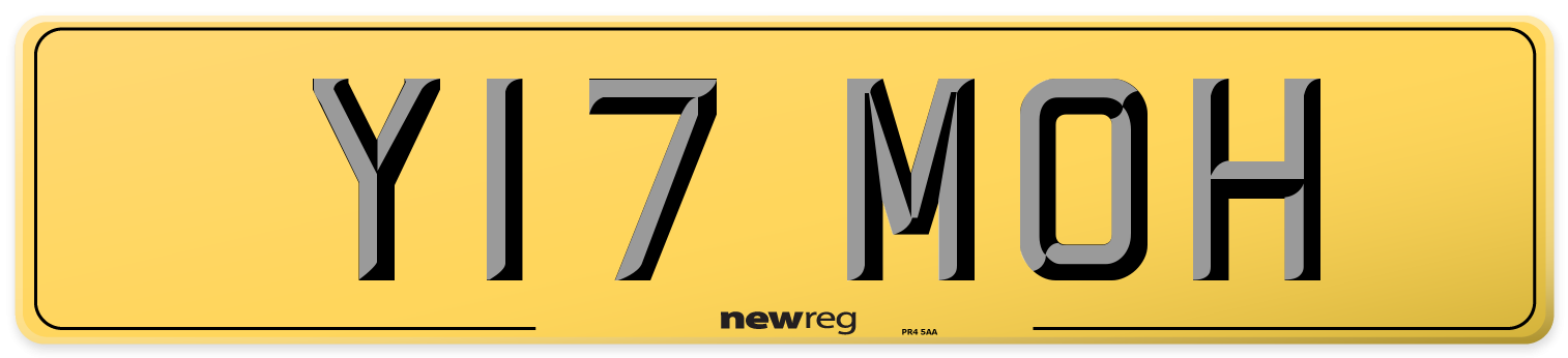 Y17 MOH Rear Number Plate