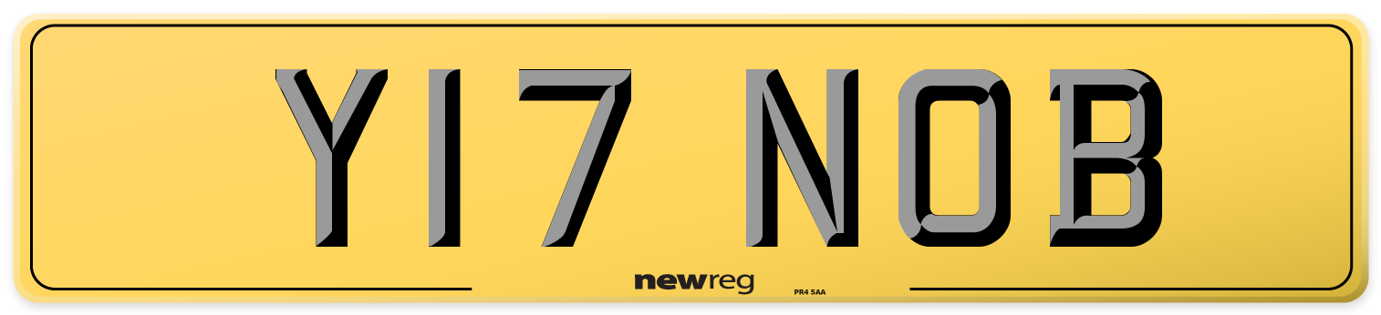 Y17 NOB Rear Number Plate