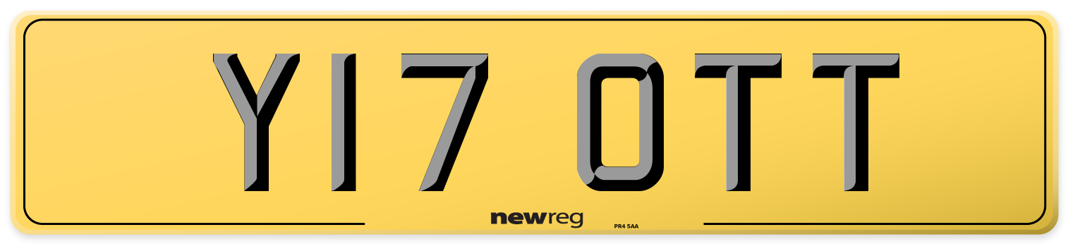 Y17 OTT Rear Number Plate