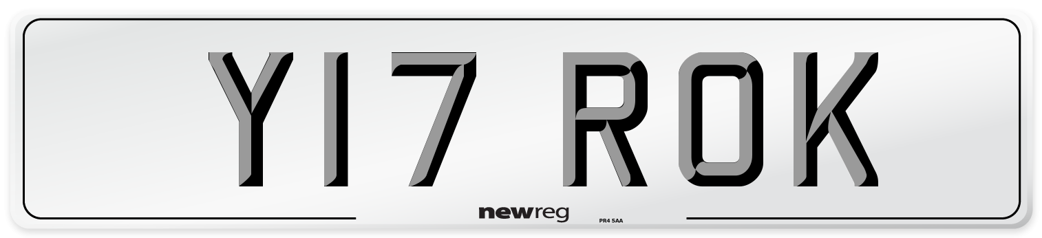 Y17 ROK Front Number Plate