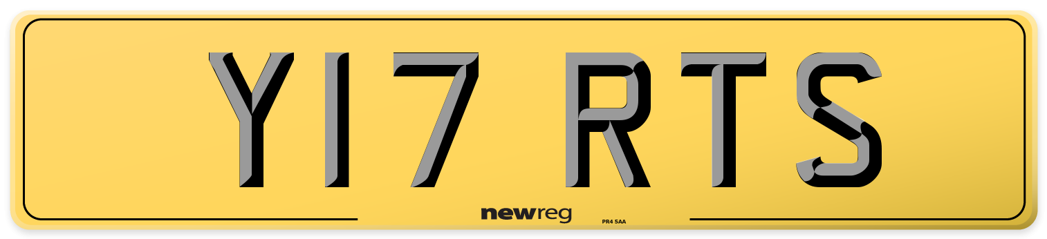 Y17 RTS Rear Number Plate