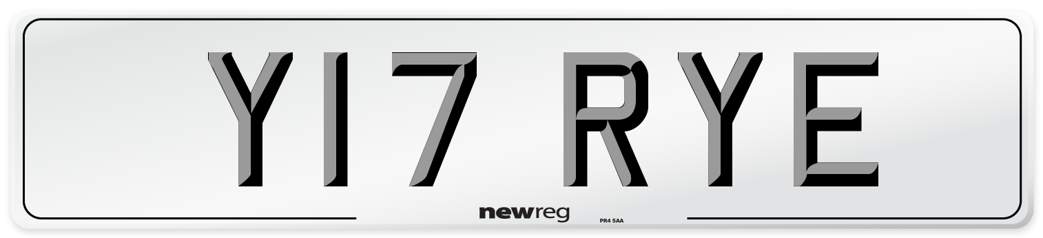 Y17 RYE Front Number Plate