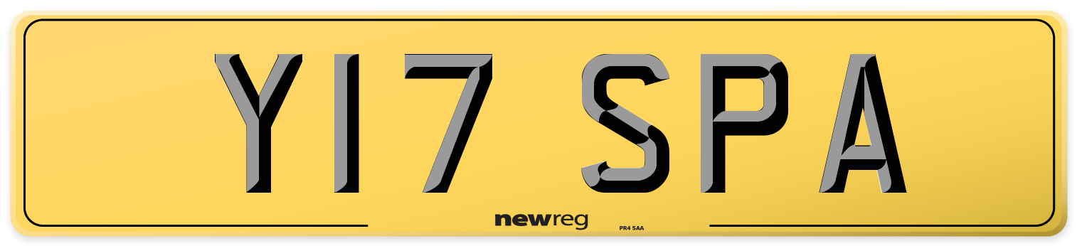 Y17 SPA Rear Number Plate