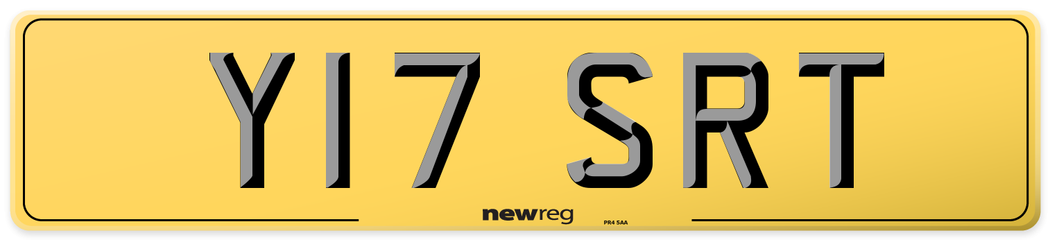 Y17 SRT Rear Number Plate