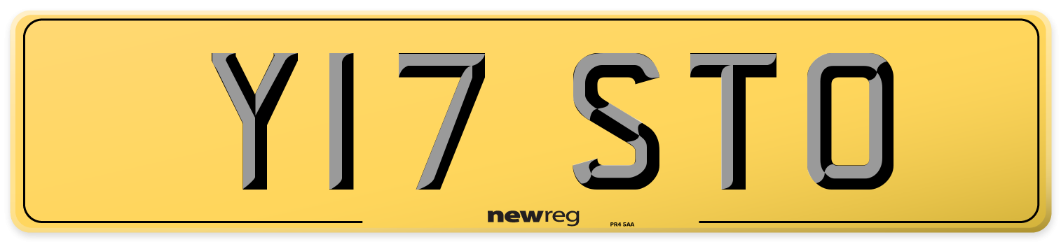 Y17 STO Rear Number Plate