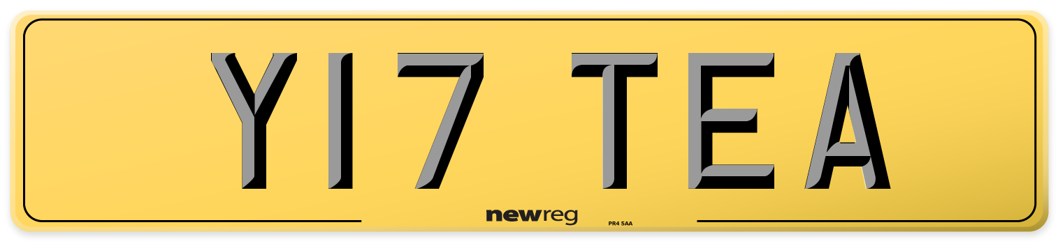 Y17 TEA Rear Number Plate