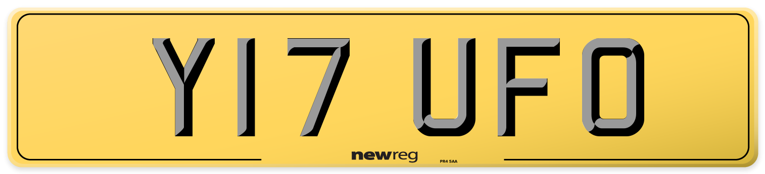 Y17 UFO Rear Number Plate