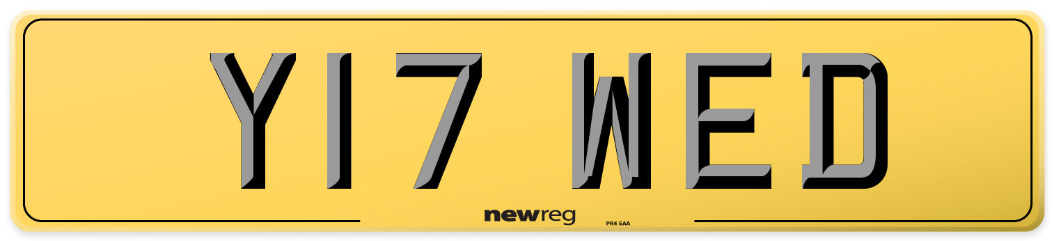 Y17 WED Rear Number Plate