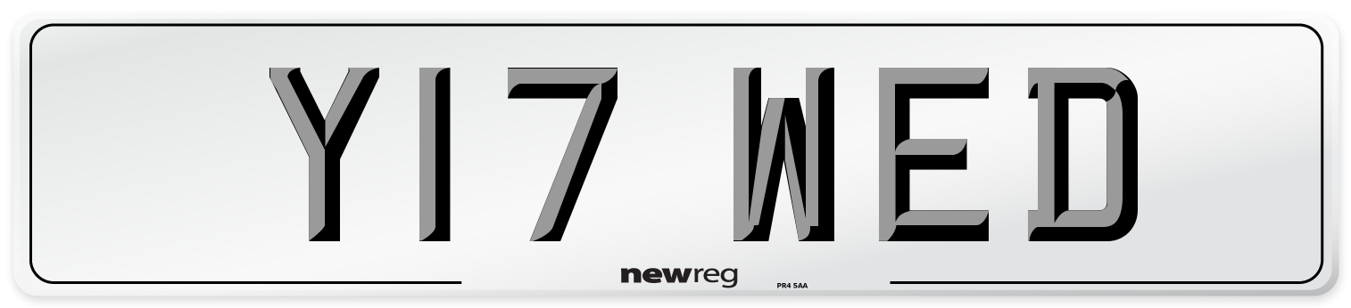 Y17 WED Front Number Plate