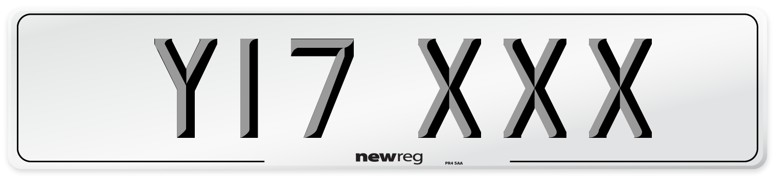 Y17 XXX Front Number Plate