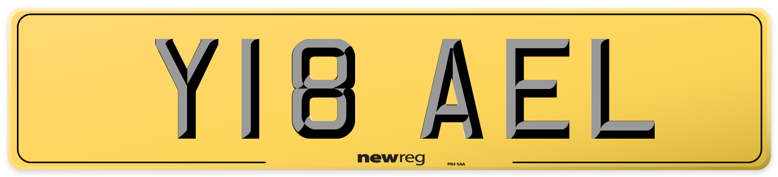 Y18 AEL Rear Number Plate