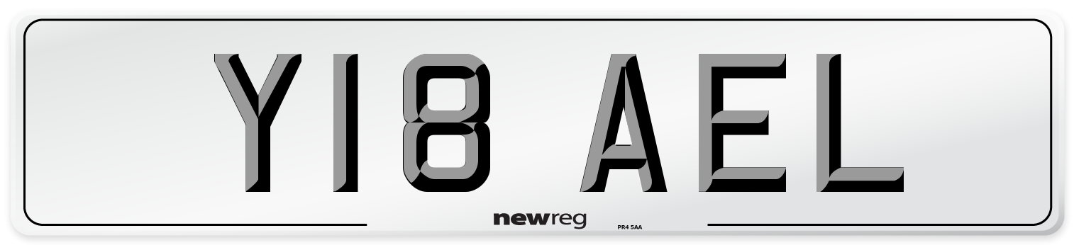 Y18 AEL Front Number Plate