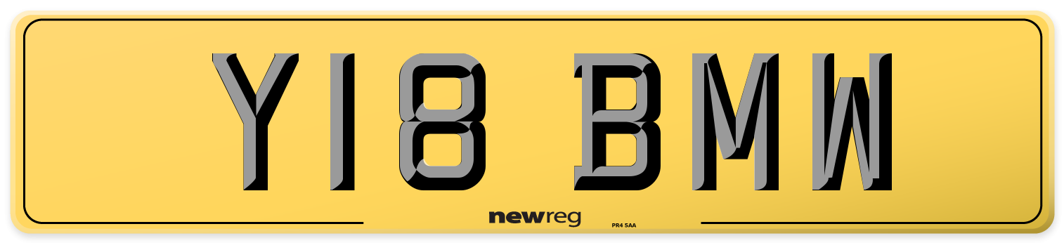 Y18 BMW Rear Number Plate