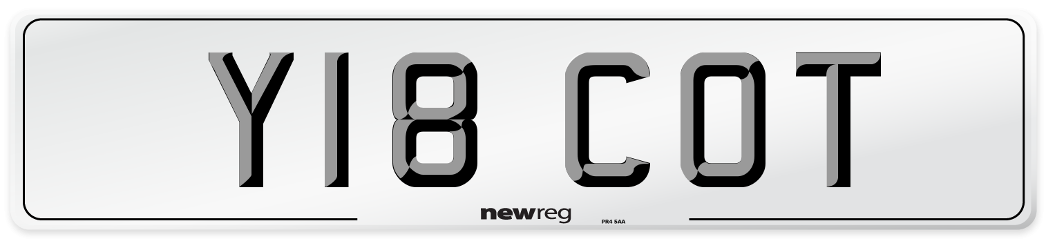Y18 COT Front Number Plate