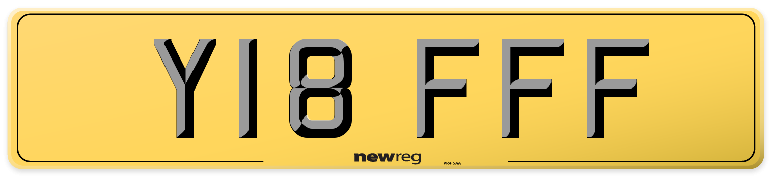 Y18 FFF Rear Number Plate