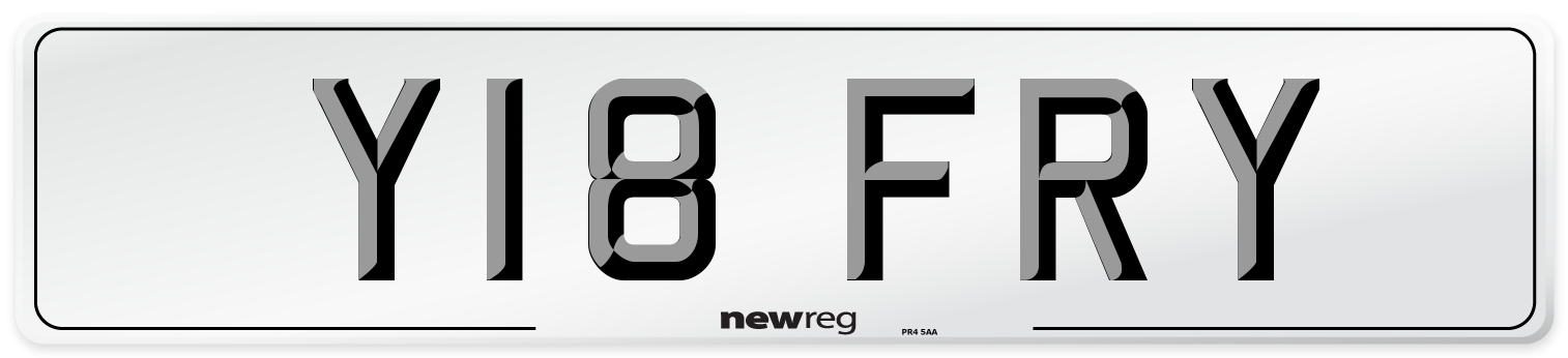 Y18 FRY Front Number Plate