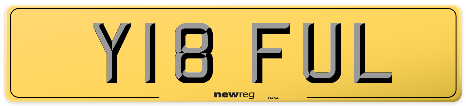 Y18 FUL Rear Number Plate