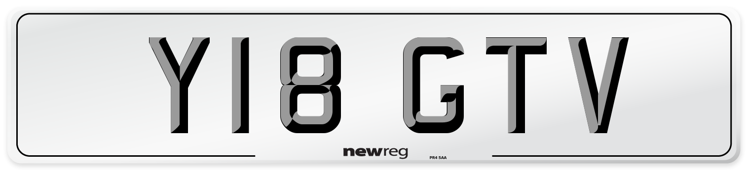 Y18 GTV Front Number Plate