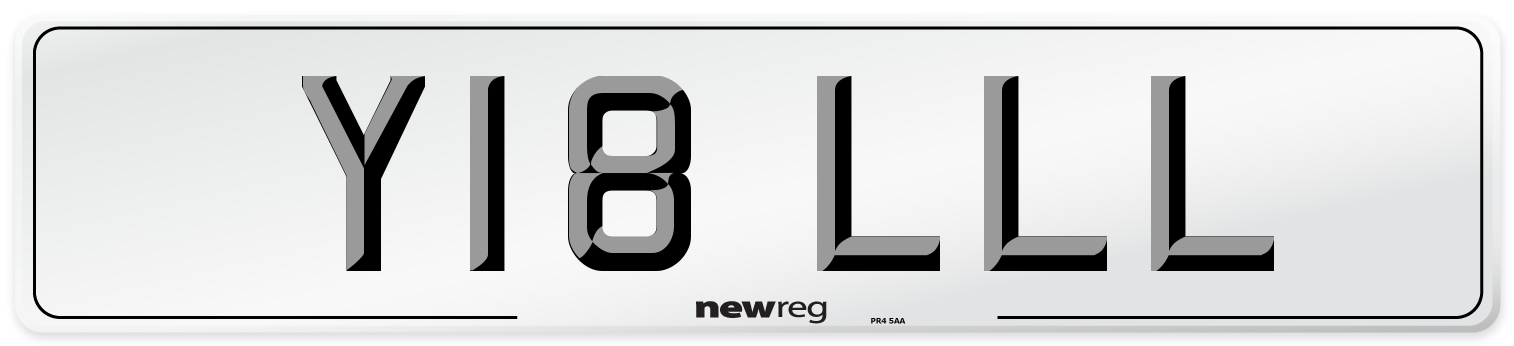 Y18 LLL Front Number Plate