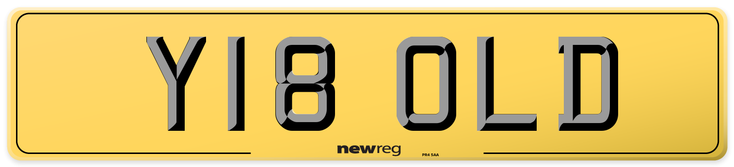 Y18 OLD Rear Number Plate