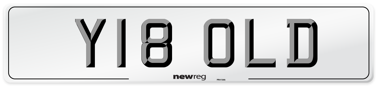 Y18 OLD Front Number Plate