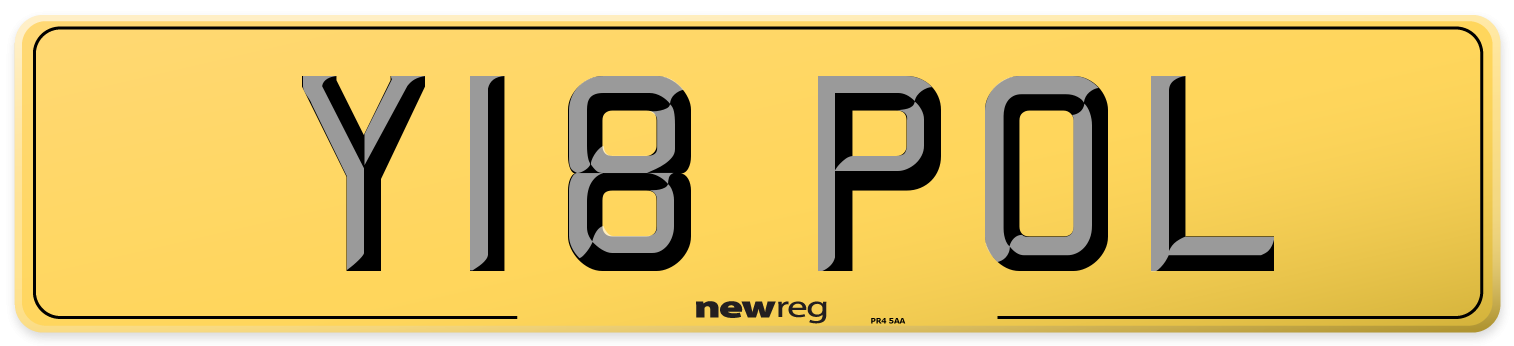 Y18 POL Rear Number Plate
