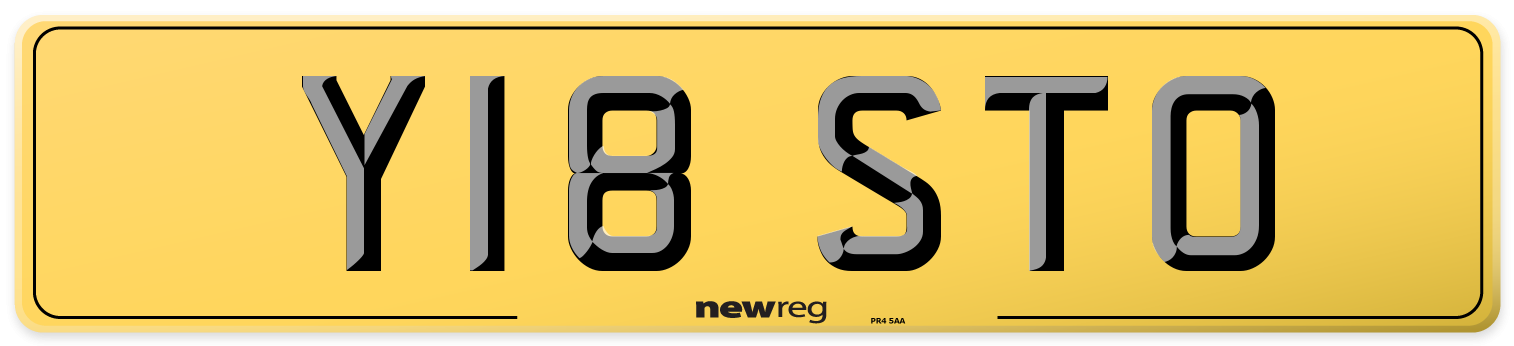 Y18 STO Rear Number Plate