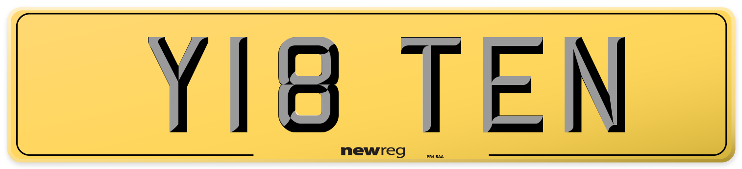 Y18 TEN Rear Number Plate