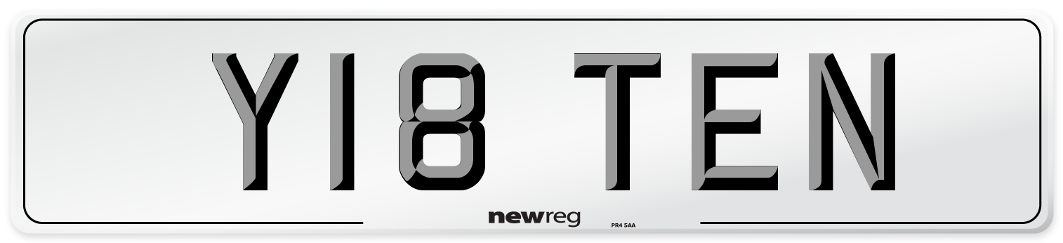 Y18 TEN Front Number Plate