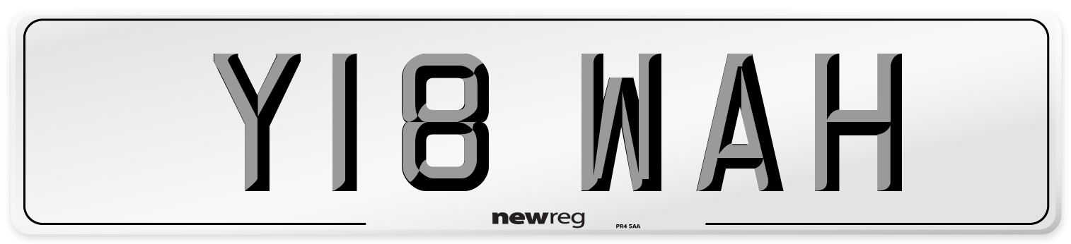 Y18 WAH Front Number Plate