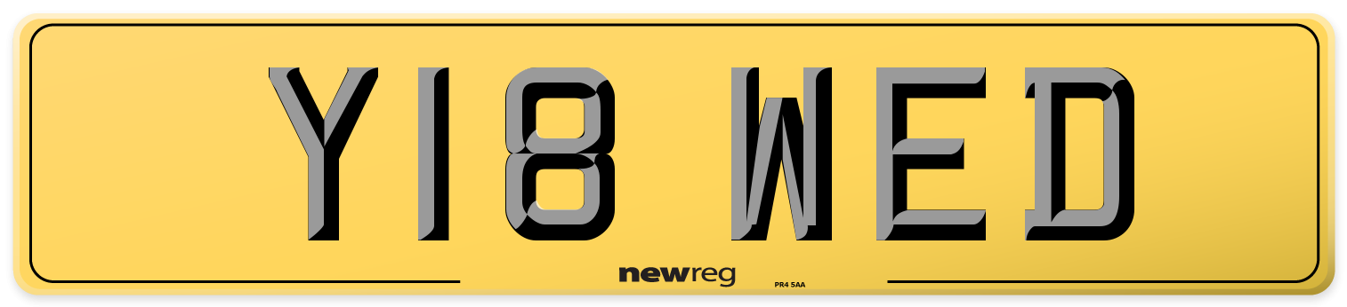 Y18 WED Rear Number Plate