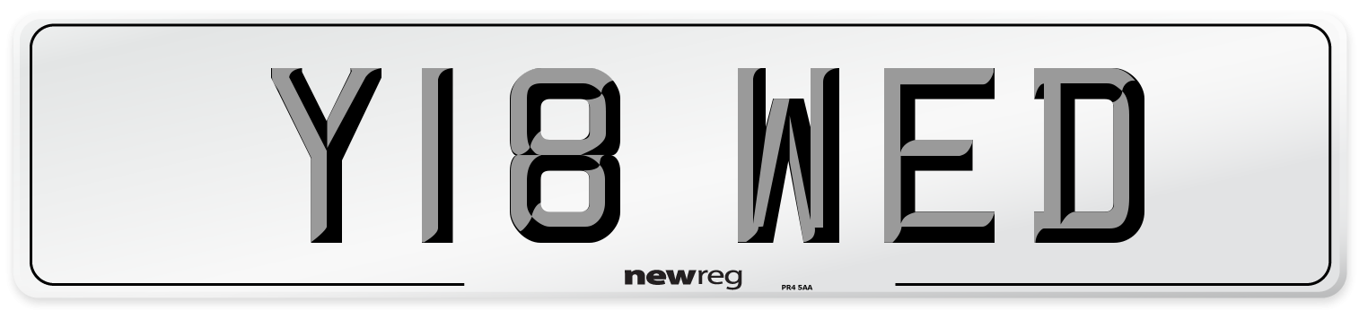 Y18 WED Front Number Plate